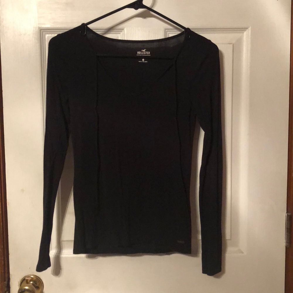 long sleeve tie Hollister top